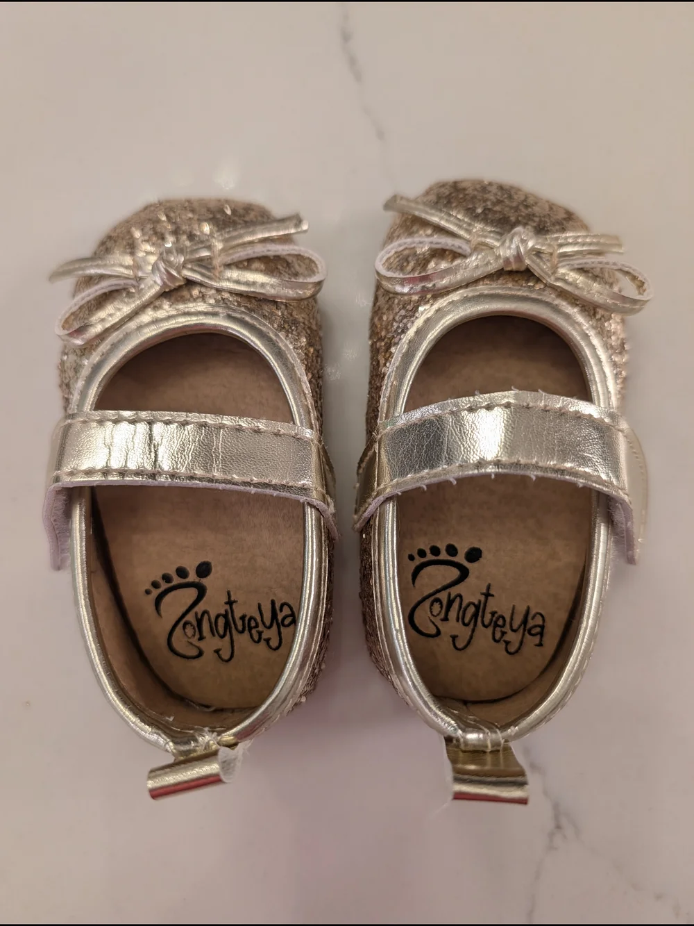 Baby/Toddler Glitter Mary Jane Shoes in Rose Gold 6-12 Months